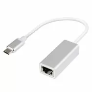 Адаптер, переходник с Type-C на RJ-45 - серебристый