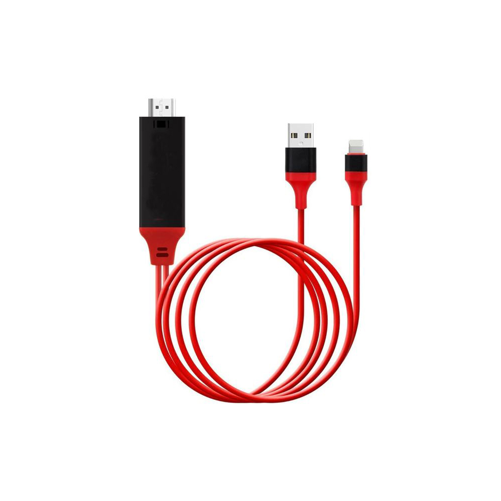 Адаптер Lightning-HDMI для iPhone и iPad (1080p 1.8m) красного цвета купить  по выгодной цене с гарантией. Цены ниже Китая!